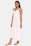 Red Rose Cotton Night Dress - White — thumbnail 2