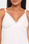 Red Rose Cotton Night Dress - White — thumbnail 5
