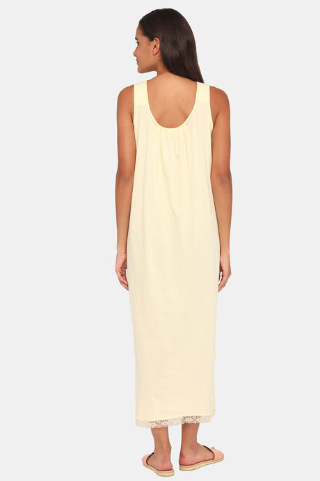 Red Rose Cotton Night Dress - Yellow — image 3