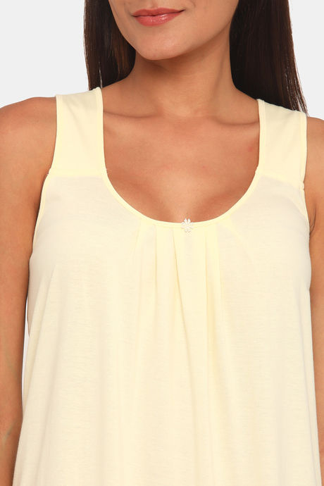 Red Rose Cotton Night Dress - Yellow — image 5
