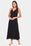 Red Rose Cotton Night Dress - Black — thumbnail 4