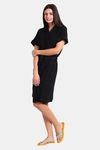 Red Rose Terry Cotton Bathrobes - Black — thumbnail 4