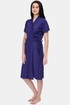 Red Rose Terry Cotton Bathrobes - Blue — thumbnail 3