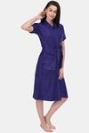Red Rose Terry Cotton Bathrobes - Blue — thumbnail 4