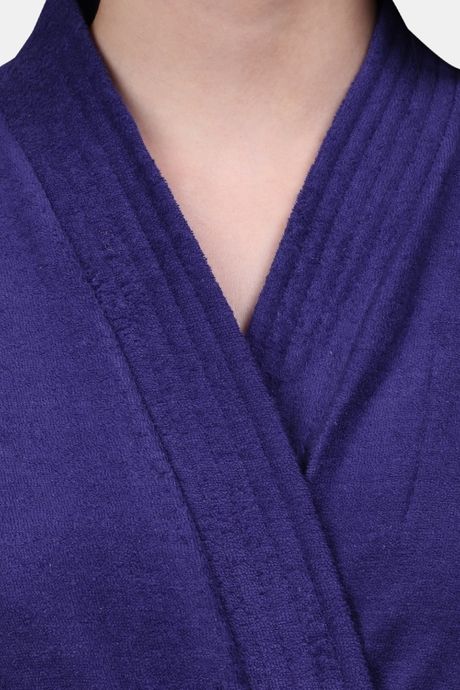 Red Rose Terry Cotton Bathrobes - Blue — image 5