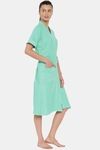 Red Rose Terry Cotton Bathrobes - Dark Green — thumbnail 4