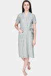 Red Rose Terry Cotton Bathrobes - Grey — thumbnail 1