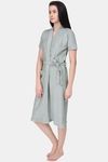 Red Rose Terry Cotton Bathrobes - Grey — thumbnail 3