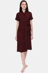 Red Rose Terry Cotton Bathrobes - Maroon — thumbnail 1