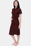 Red Rose Terry Cotton Bathrobes - Maroon — thumbnail 3