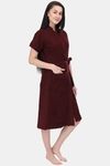 Red Rose Terry Cotton Bathrobes - Maroon — thumbnail 4