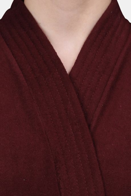 Red Rose Terry Cotton Bathrobes - Maroon — image 5