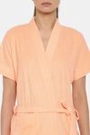 Red Rose Terry Cotton Bathrobes - Peach — thumbnail 3