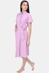 Red Rose Terry Cotton Bathrobes - Purple — thumbnail 3