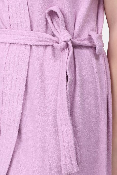 Red Rose Terry Cotton Bathrobes - Purple — image 6