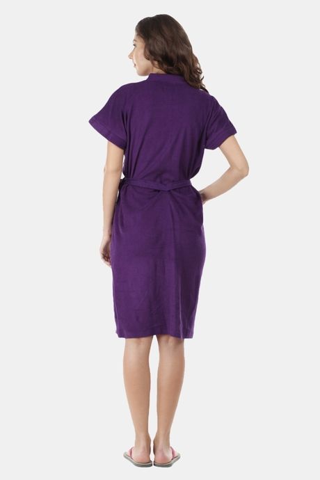Red Rose Terry Cotton Bathrobes - Violet — image 2