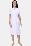 Red Rose Terry Cotton Bathrobes - White — thumbnail 1