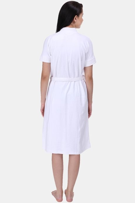 Red Rose Terry Cotton Bathrobes - White — image 2