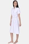 Red Rose Terry Cotton Bathrobes - White — thumbnail 3