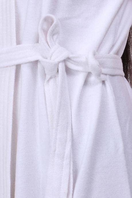 Red Rose Terry Cotton Bathrobes - White — image 6