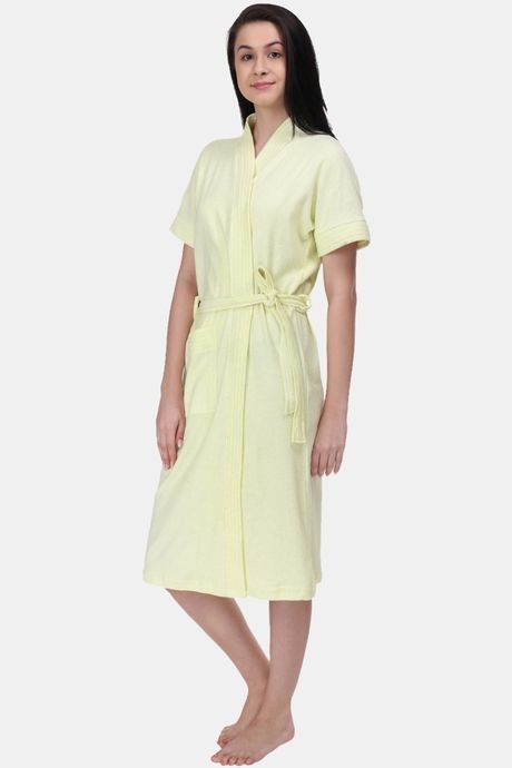 Red Rose Terry Cotton Bathrobes - Yellow — image 3
