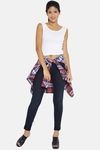 Red Rose Cotton Camisole - White — thumbnail 3
