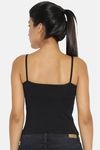 Red Rose Cotton Elastane Camisole - Black — thumbnail 2