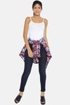 Red Rose Cotton Elastane Camisole - White — thumbnail 1