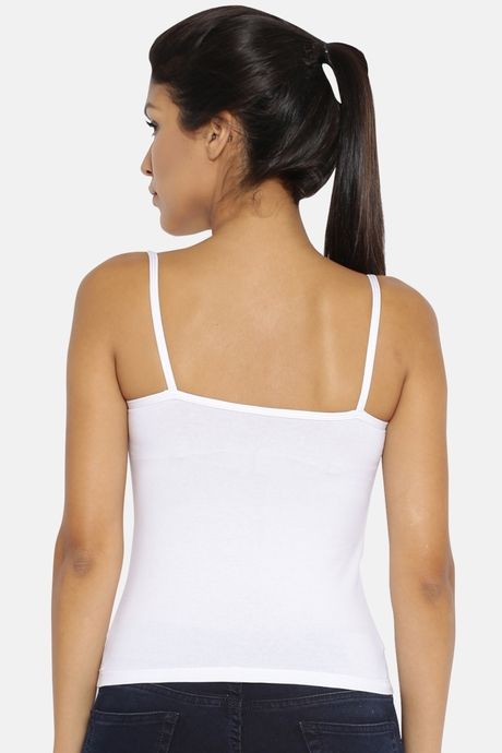 Red Rose Cotton Elastane Camisole - White — image 2
