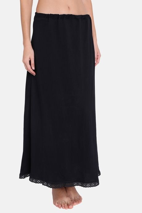 Red Rose Cotton Layering Skirt -Black — image 5