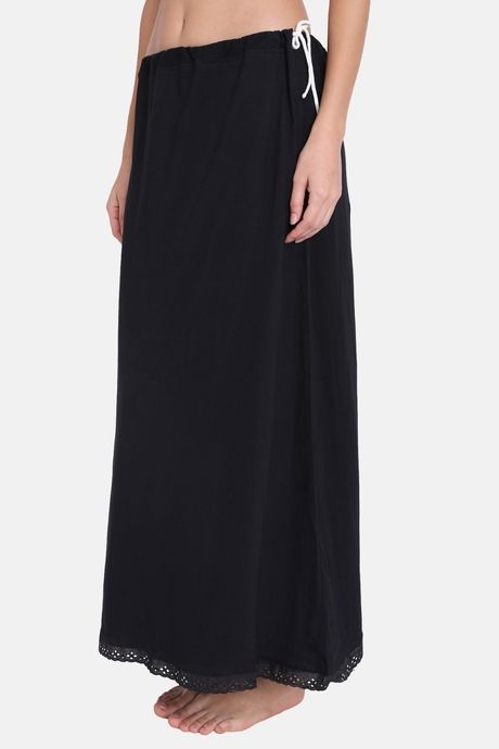 Red Rose Cotton Layering Skirt -Black — image 6