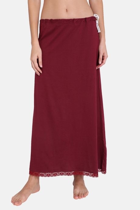 Red Rose Cotton Layering Skirt -Maroon — image 4