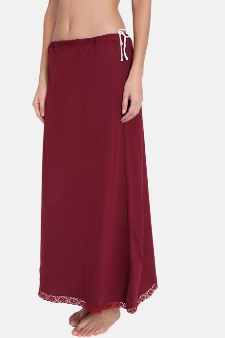 Red Rose Cotton Layering Skirt -Maroon — image 5
