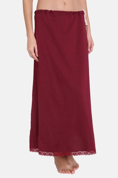 Red Rose Cotton Layering Skirt -Maroon — image 6