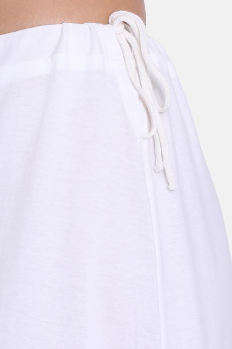 Red Rose Cotton Layering Skirt -White — image 3