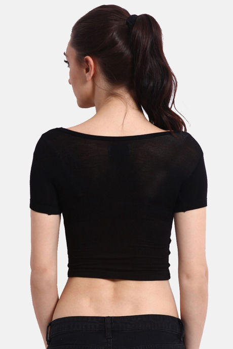 Red Rose Viscose Camisole - Black — image 2