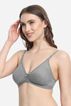 VStar Double Layered Non Wired Medium Coverage Super Support Bra - Grey Melange — thumbnail 2