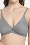 VStar Double Layered Non Wired Medium Coverage Super Support Bra - Grey Melange — thumbnail 4