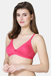 VStar Double Layered Non Wired Medium Coverage Super Support Bra - Hot Pink Melange — thumbnail 2