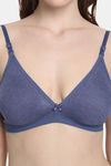 VStar Double Layered Non Wired Medium Coverage Super Support Bra - Navy Melange — thumbnail 4