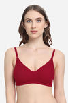 VStar Double Layered Non Wired Medium Coverage Super Support Bra - Dark Red — thumbnail 1