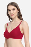 VStar Double Layered Non Wired Medium Coverage Super Support Bra - Dark Red — thumbnail 2
