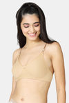 VStar Double Layered Non Wired Medium Coverage Super Support Bra - Beige Skin — thumbnail 2