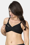 VStar Double Layered Non Wired Medium Coverage Maternity / Nursing Bra - Black — thumbnail 2