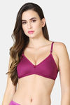 VStar Double Layered Non Wired Medium Coverage Sleep Bra - Wine — thumbnail 1
