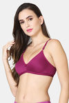 VStar Double Layered Non Wired Medium Coverage Sleep Bra - Wine — thumbnail 2