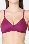 VStar Double Layered Non Wired Medium Coverage Sleep Bra - Wine — thumbnail 4