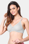 VStar Double Layered Non Wired Full Coverage Super Support Bra - Cool Grey — thumbnail 2