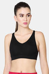 Vstar Cotton Padded Sports Bra - Black — thumbnail 1