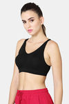 Vstar Cotton Padded Sports Bra - Black — thumbnail 2